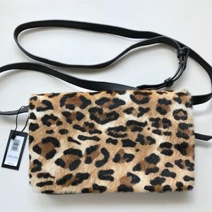 Banana Republic leopard calf hair crossbody bag